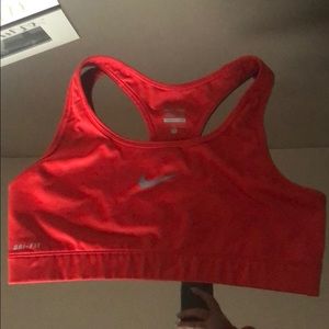 Red Nike sports bra